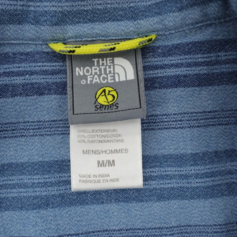 The North Face Lot of 2 A5 Series Mens M Short Sleeve Striped‎ Button Up Shirt